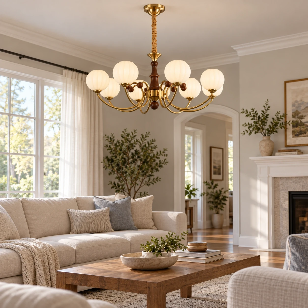 Margot chandelier in a living room
