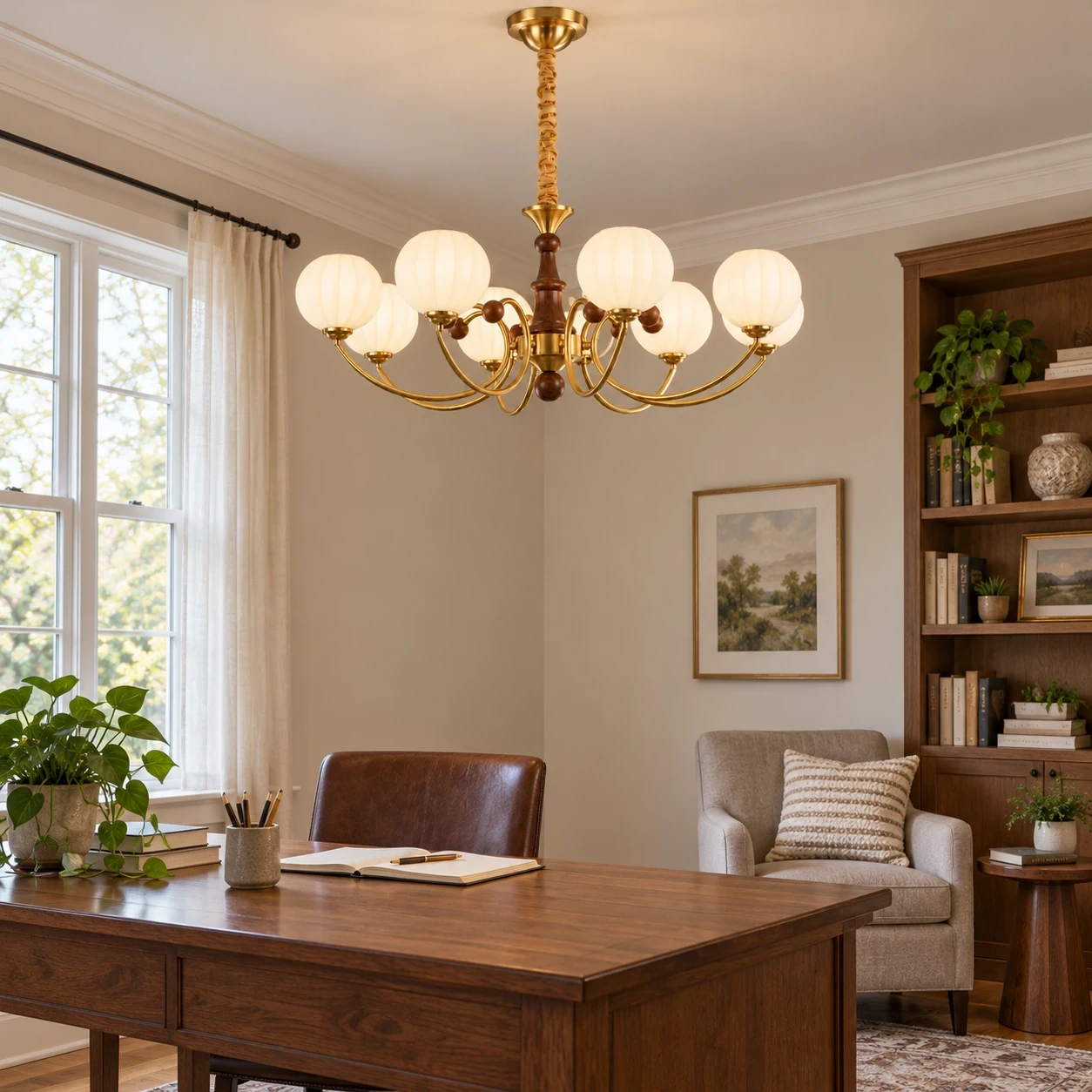 Margot chandelier in a study
